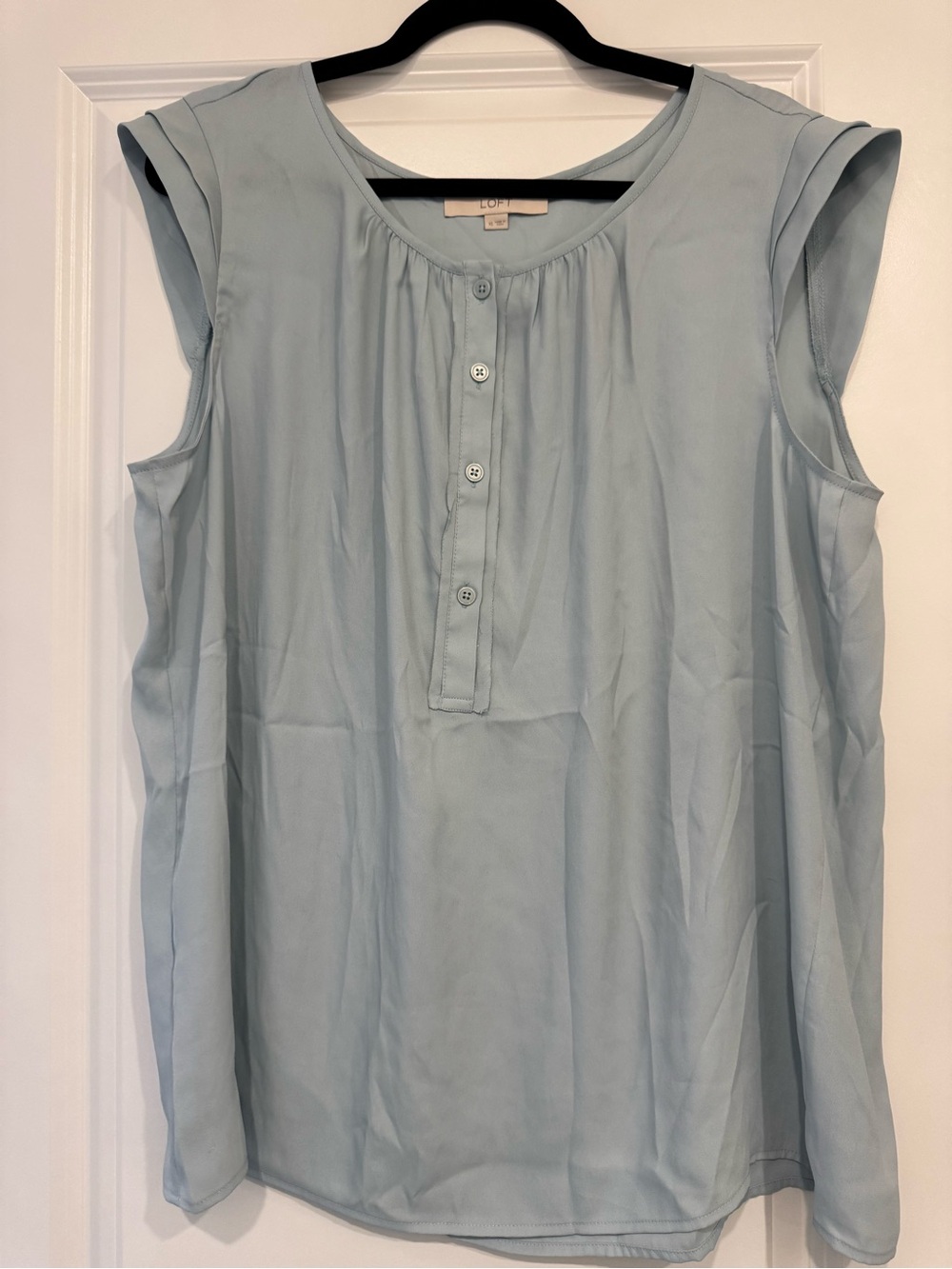 LOFT Light Blue Sleeveless Henley Camisole